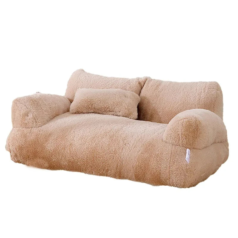 Plush Bolster Sofa Bed for Dogs & Cats