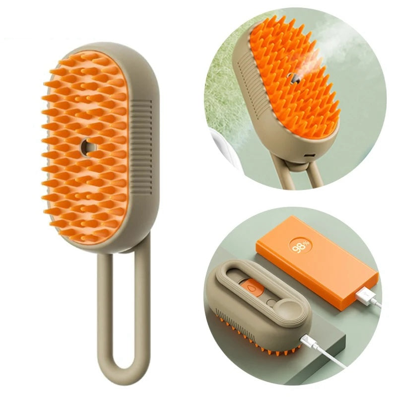 Steam Pet Grooming Brush – 3 in 1