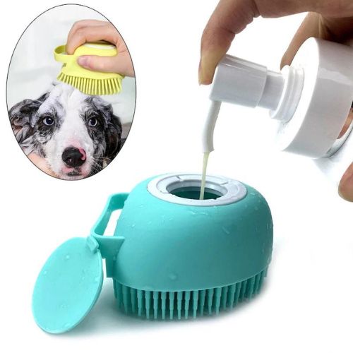 Dog Bath Brush with Shampoo Dispenser