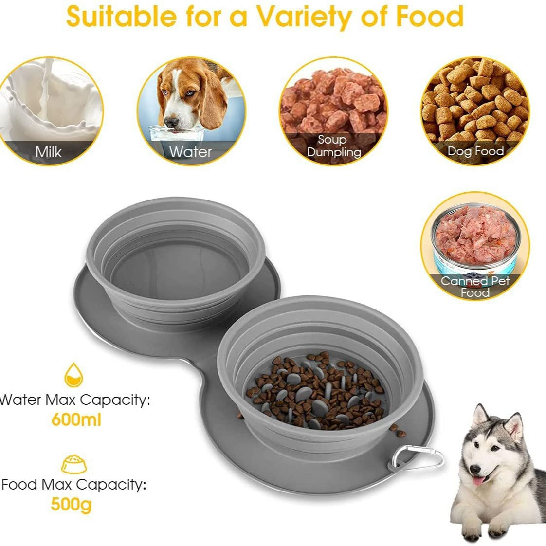 Collapsible Slow Feeder Bowl