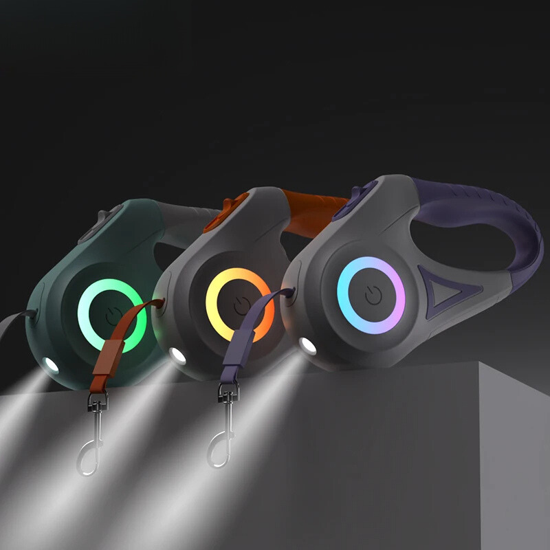 LED Retractable Dog Leash