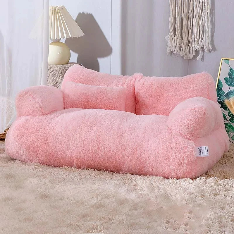Plush Bolster Sofa Bed for Dogs & Cats