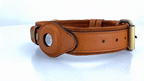 Leather Dog Collar with AirTag Holder