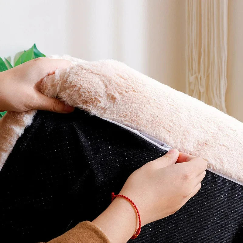 Plush Bolster Sofa Bed for Dogs & Cats