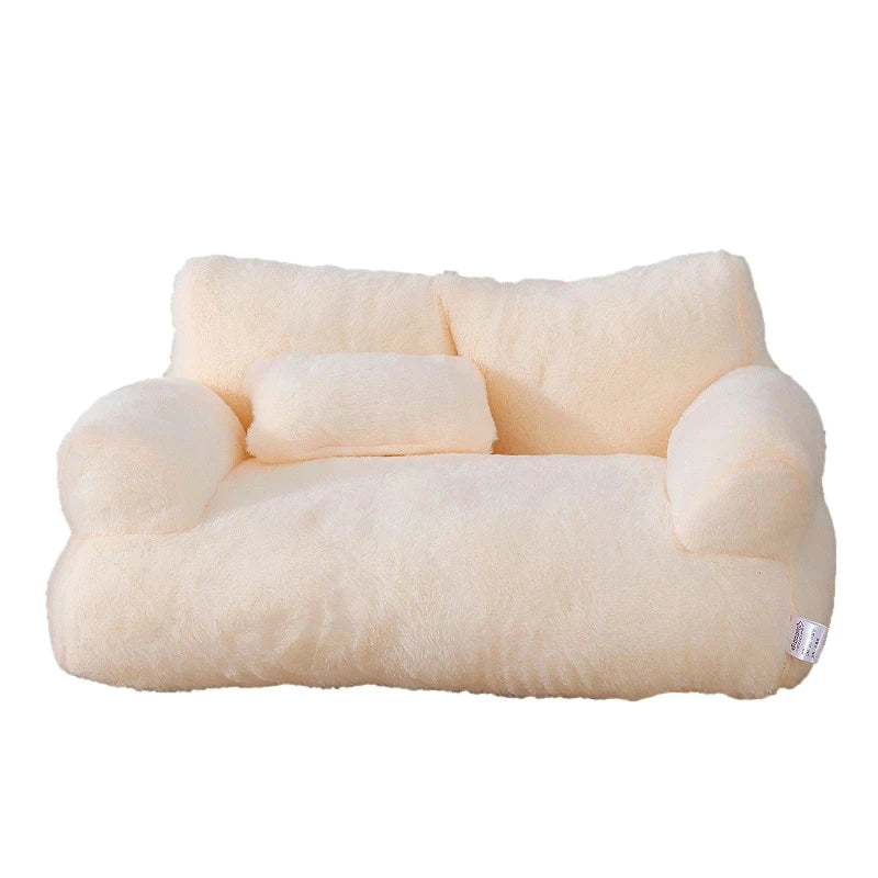 Plush Bolster Sofa Bed for Dogs & Cats