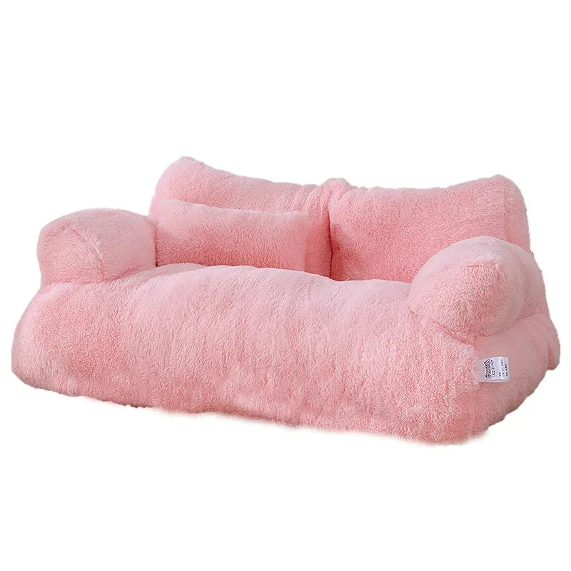 Plush Bolster Sofa Bed for Dogs & Cats