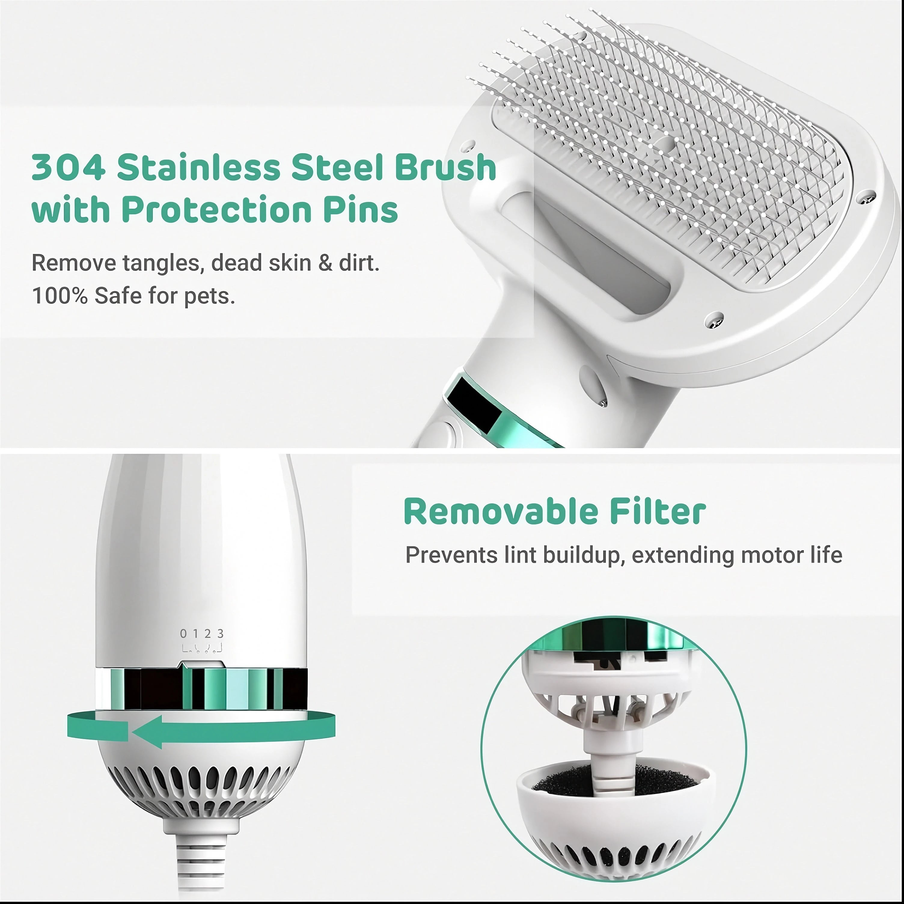 All in One Pet Drying/Grooming Brush